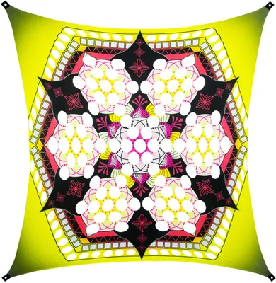 Produktbild von PSYWORK Schwarzlicht Segel Elasthan Goa "Dark Psy Hexagon", 3x3m