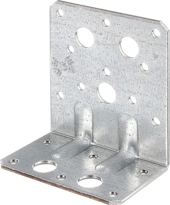 Immagine prodotto di Alberts 859220 Connettore angolare per carichi pesanti con bordino, zincato sendzimir, 50 x 90 x 80 mm, set da 50