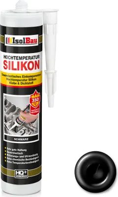 Produktbild von Isolbau Hochtemperatur Silikon, 1 x 300 ml Dichtmasse, Dichtstoff, Reparatur & Füllung von Rissen in Kaminen & Öfen, hochtemperaturbeständig bis + 350 °C