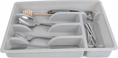 Produktbild von KADAX Schubladeneinsatz für Besteck, Ordnungssystem, Schubladentrenner (Hellgrau)