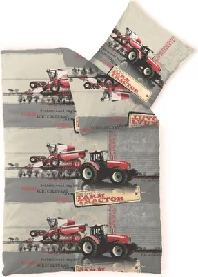 Produktbild von Biber Kids Bettwäsche 135x200 Traktor Baumwolle Biber 140g/m²
