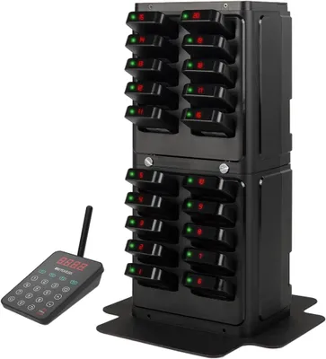 Produktbild von Retekess TD177 Restaurant Pager System, 500m Kundenrufsystem, 20 Pagers, 7 Rufmodi, EIN-Tasten-Kopplung, Außer-Reichweite-Alarm, für Cafe, Kneipen