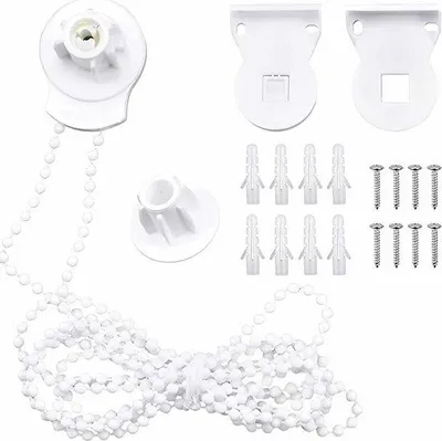 Produktbild von Unyqoos® Somstyle Rollo-System mit Wandhaltern, für Rohr-Ø 25 mm – 1 m Perlenkette, Ersatzteile, weiß, Kunststoff/Metall