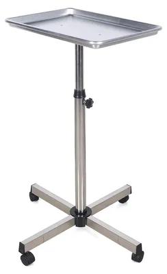 Zdjęcie produktu dla Mobilny wózek do salonu fryzjerskiego – wysokość regulowana od 70 do 103 cm – czarny/srebrny