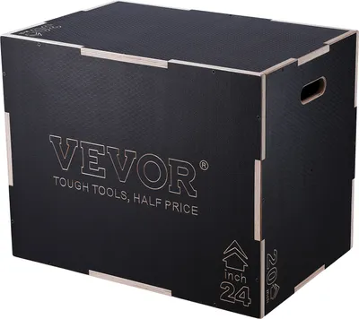 Obrázek produktu pro VEVOR 3 v 1 plyometrický jump box 30/24/20" plyo box, jump box jump box 204 kg nosnost, fitness cvičení step-up box pro domácí trénink, skok silový trénink černý nastavitelná výška