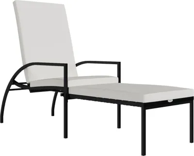 Produktbild von vidaXL Sonnenliege mit Fußhocker PE-Rattan Schwarz