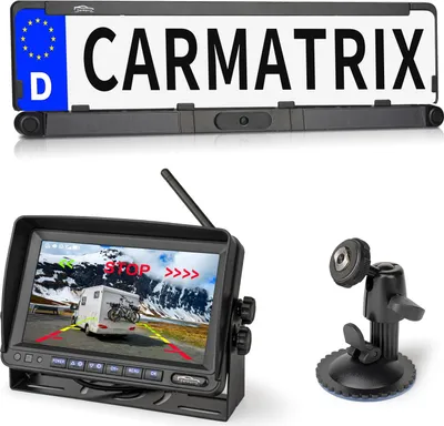 Produktbild von CARMATRIX Solar Rückfahrsystem 7" IPS-HD Monitor Rückfahrkamera für Wohnmobil, Wohnwagen, Transporter (Versandrückläufer)