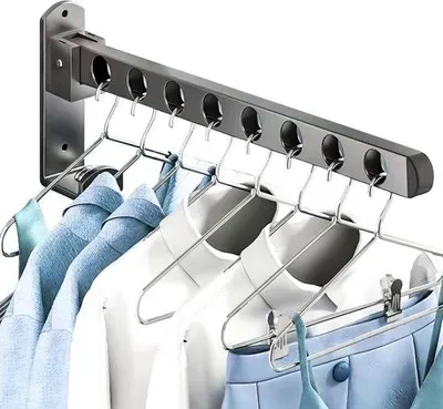 Image de Crochet à vêtements rabattable en aluminium, peu encombrant, 1 pièce