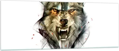 Produktbild von Bilder auf glas - Wolf Tier Wald - 140x50cm - Glasbilder - Wandbilder - Kunstdruck - zum Aufhängen bereit - Wanddekoration aus Glas - Glas Bilder - Wandbild auf Glas - Einteilig - GAB140x50-4070