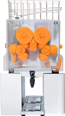Produktbild von Kommerzielle automatische Orangensaftpresse Zitruspresse Orangenpresse Elektrisch; Entsafter 220V 120W Edelstahl 40–50 % Ausbeute 22 Orangen pro Minute, 1,8 m Kabel Hahn, Gastro, Supermärkte, Cafes