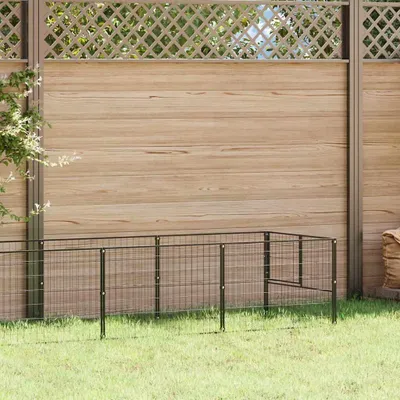 Image de vidaXL Enclos pour chiens Noir 10 m² Acier