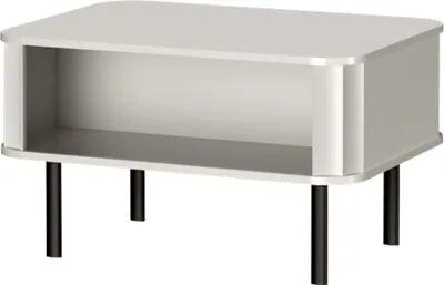 Produktbild von Belmy Couchtisch weiß 92x67 cm VELANO – modern Wohnzimmertisch Metallbeine