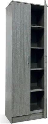 Productafbeelding van Kledingkast STAN met 2 deuren - Grijs eiken - H180 cm