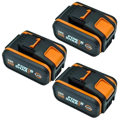 Produktbild von Ersatzbatterie, 20V, 6,0Ah Lithium-Ionen, Worx 6AhX3