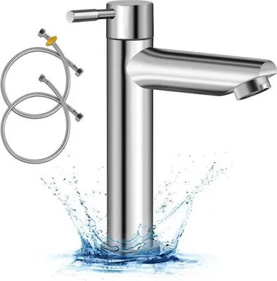 Zdjęcie produktu dla Bateria jednouchwytowa ze stali nierdzewnej z wylewką 80 cm do łazienki i kuchni