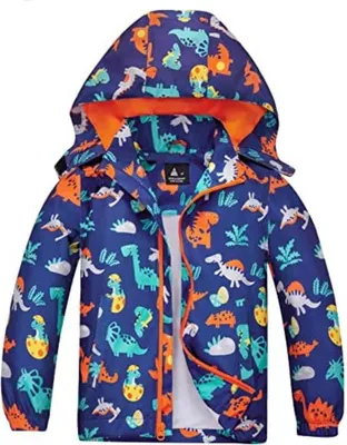 Produktbild von Kinder Regenjacke Wasserdicht Leicht Regenmantel Jungen/Mädchen Outdoor Atmungsaktiv Windjacke 4-5 Jahre