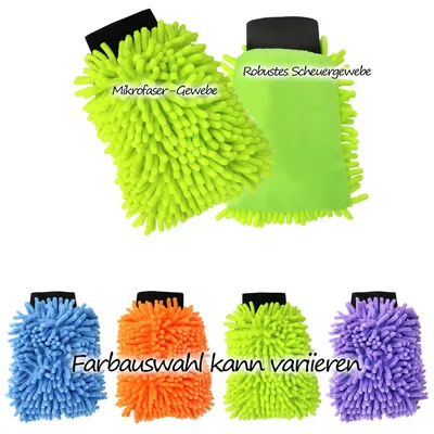 Produktbild von COM-FOUR® 2x Waschhandschuh für Auto und Haushalt, Microfaser-Handschuh