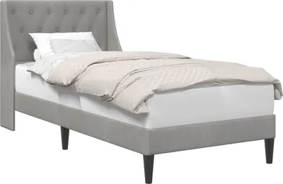 Obrázek produktu pro vidaXL Rám postele s čelem Světle šedá 90 x 200 cm Samet