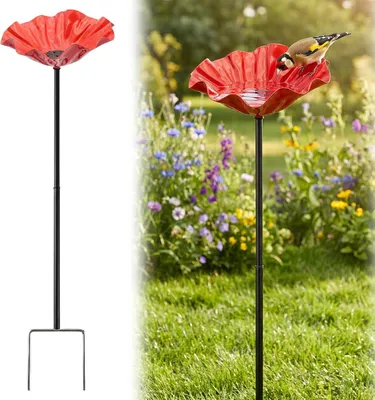 Productafbeelding van Vogelbadje metaal, bloemvorm, vorstbestendig, voor tuin