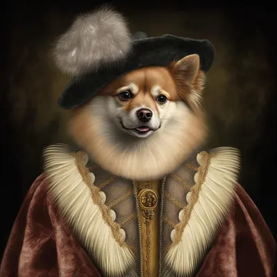 Image de Tableau sur toile chien royal 30x30 cm, Tableau mural moderne pour décoration intérieure