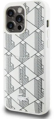 Produktbild von Lacoste Back cover - iPhone 15 Pro - Wit - Verstevigde hoeken - Matte grip