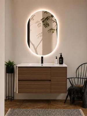 ORIGEN BATH ITACA Badmöbel mit Waschbecken 80x45 cm, Tea-Esche