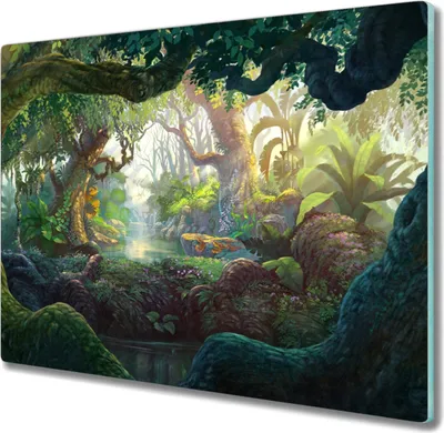 Produktbild von Coloray Schneidebrett Herdabdeckplatte 60x52 cm Kochplattenabdeckung Hackbrett Küchenbrett - Fantasiewald Natur