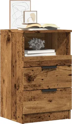 Obrázok produktu pre vidaXL Nočný stolík vzhľad starého dreva 40x36x65 cm materiál na báze dreva