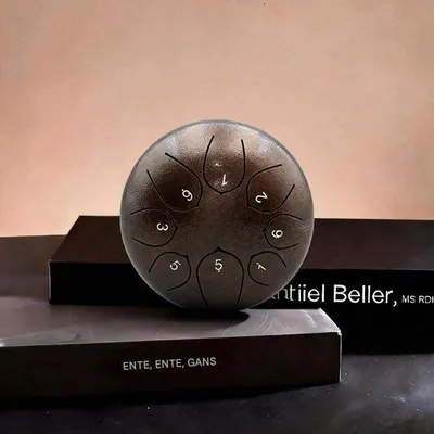 Produktbild von Steel Tongue Drum 15cm 8 Töne C-Dur Zungentrommel Set mit Schlegeln Tasche Musikbuch Handpan für Meditation Yoga Musiktherapie Garten Bronze