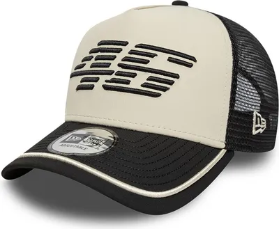 Produktbild von Valentino Rossi New Era Trucker Cap VR46, Offizieller Fanartikel, Schwarze Cap mit Mesh-Belüftung und Snapback-Verschluss, Polyester