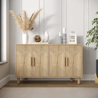Image de Skye Decor, Roger - Saphire Oak, console, panneaux de particules 100 % mélaminés, chêne saphir, 120 x 29,6 x 73,6 cm