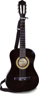 Holz-Gitarre, 92 cm, Schwarz, 6 Saiten