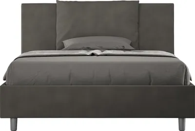 Produktbild von ITYHOME - Gepolstertes Bett mit Lattenrost 140x190 mit Mikrofaserbezug Grau Antea