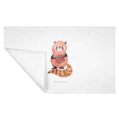 Produktbild von Mr. & Mrs. Panda Handtuch Roter Panda - Weiß - Geschenk, Liebling, baumwolle, Händehandtuch, Lustige Sprüche, Flauschtuch, Liebe, Lieblingsmensch, Herz, gesichtshandtuch