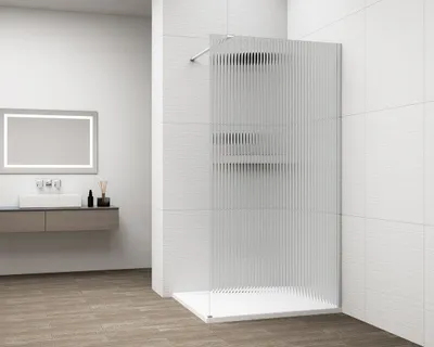 Produktbild von Polysan ESCA CHROME Dusch-Glasteil, Wandmontage, Glas Flute, 1300 mm