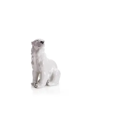 Produktbild von Eisbär Porzellanfigur weiß lackiert 22 cm Tierfigur Dekoration