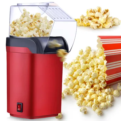 Heißluft-Popcornmaschine 1200 W, ölfrei, 2 Min., rot