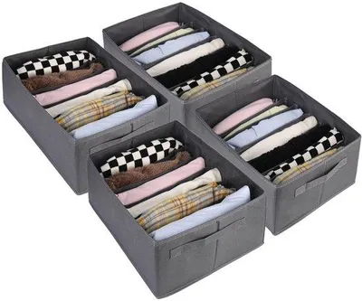Produktbild von Kleiderschrank-Organizer-Set, 4-teilig, mit 6 Fächern, für Hemden und Hosen