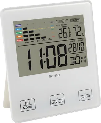 Zdjęcie produktu dla HAMA Zegar Termometr/Higrometr "TH-10" z alarmem przeciwgrzybiczym
