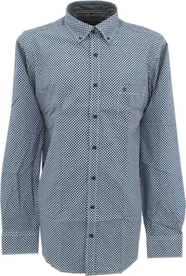 Produktbild von 30718 Casa Moda, ,  Herren langarm Hemd, Popeline, blau weiß gepunktet, XL