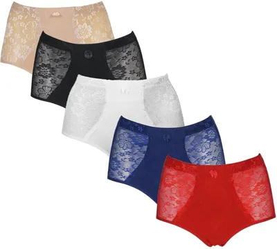 Productafbeelding van 201 J&C lichtgevormde damesonderbroeken, set van 5 – Comfortabel en vrouwelijk - Maat M, assorti