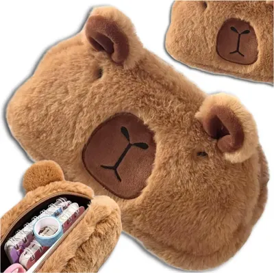 Image de École Trousse à crayons Sac Capybara pour fille garçon peluche