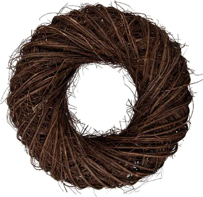 Image de Couronne en rotin marron Ø 50 cm - Déco rustique mur, porte ou table