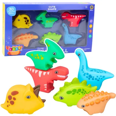 Immagine prodotto di Set Giochi da Bagno Dinosauri in Gomma Colorati 6pz