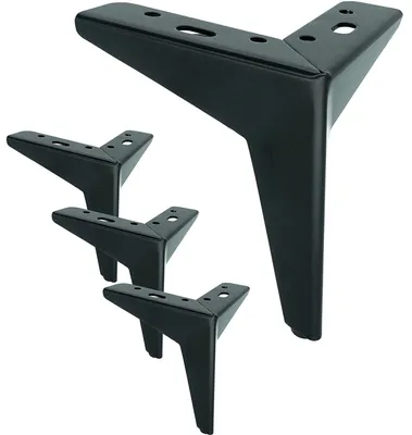Produktbild von 4 Stück Metall Möbelfüße, Belastbar Bis 600 KG, 10cm Tv Lowboard Möbelfüsse, Schrankfüße, DIY Tischbeine für Schrank, TV-Schränke, Schubladen, Nachttisch, Mit Schrauben