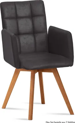 Produktbild von Armlehnstuhl (2er-Set) Dione 52x91x60 Eiche geölt/Anthrazit