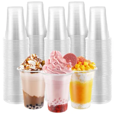 200 transparente Plastikbecher 0,4 l für Partys