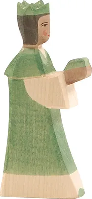 Produktbild von Ostheimer König Figur Grün handgemalt auch für Weihnachtskrippe