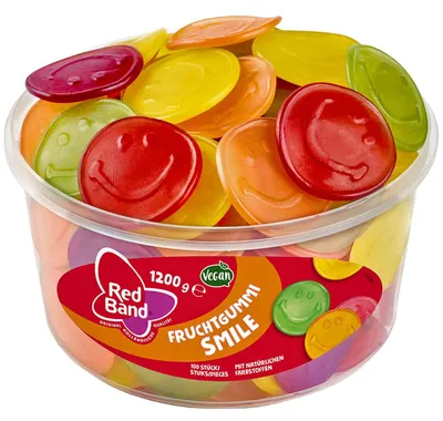 Image de Red Band gomme fruitée Smile 100 pièces, 1150g