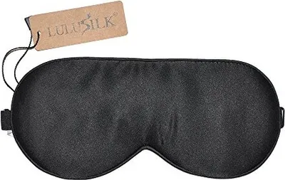 Produktbild von Lulusilk Seidenschlaf Black Augenmaske die ganze Nacht perfekt - Super weiche Männer und Frauen reisen, Schichten, Meditation